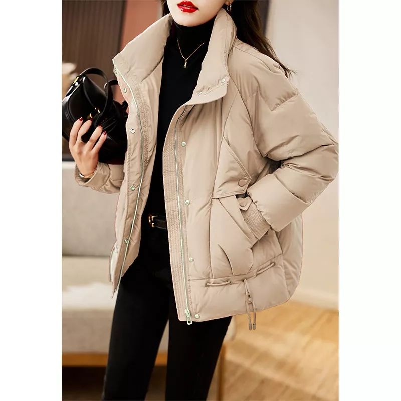 红色羽绒服女短款20233新款时尚宽松显瘦加厚保暖设计感小