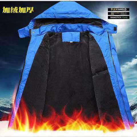 羽绒服冲锋衣加绒加厚大码冬天保暖工作服男羽绒服外套工装