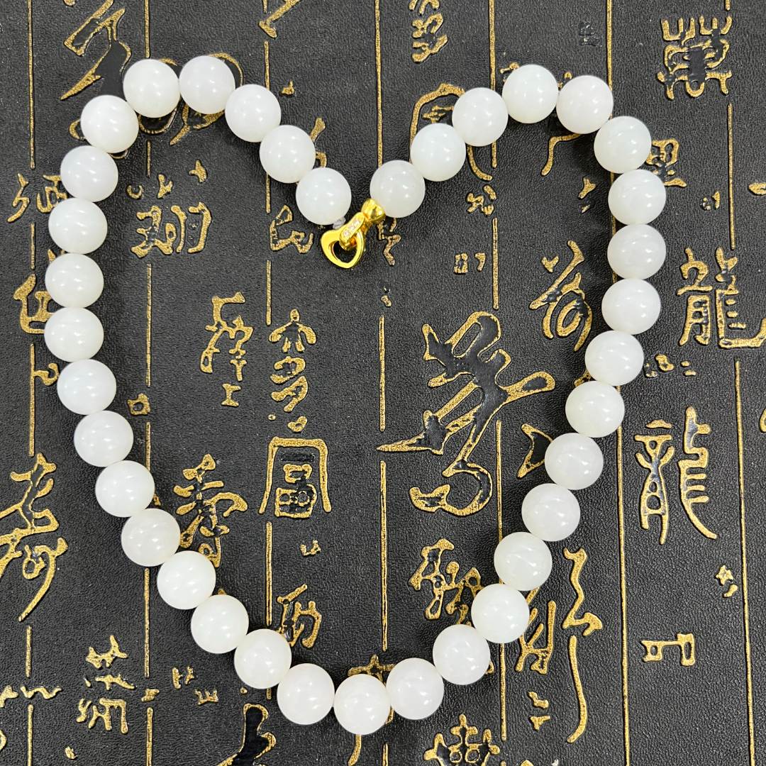 新疆和田玉项链 且末天泰高品白玉项链一条 新疆料白玉项链一条