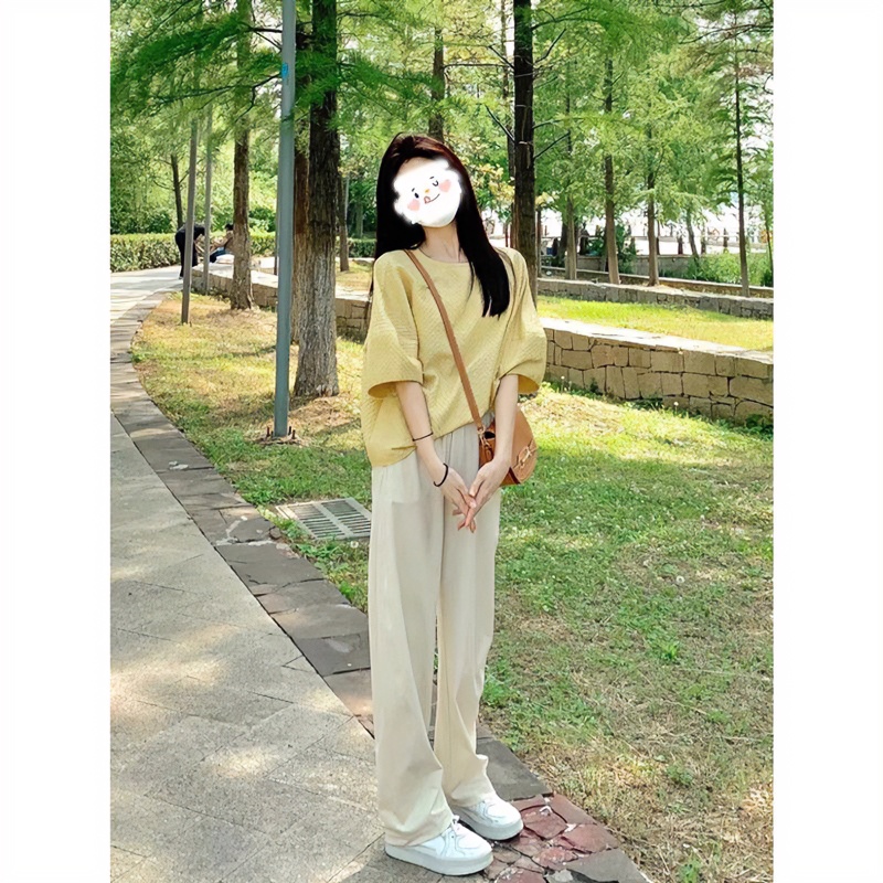 夏季可盐可甜气质休闲减龄洋气时尚显瘦阔腿裤两件套装2024新款女