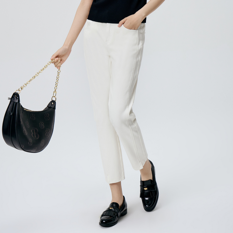 【粉丝专享】BuouBuou云感牛仔秋新商场款长绒棉烟管裤女BKGD806