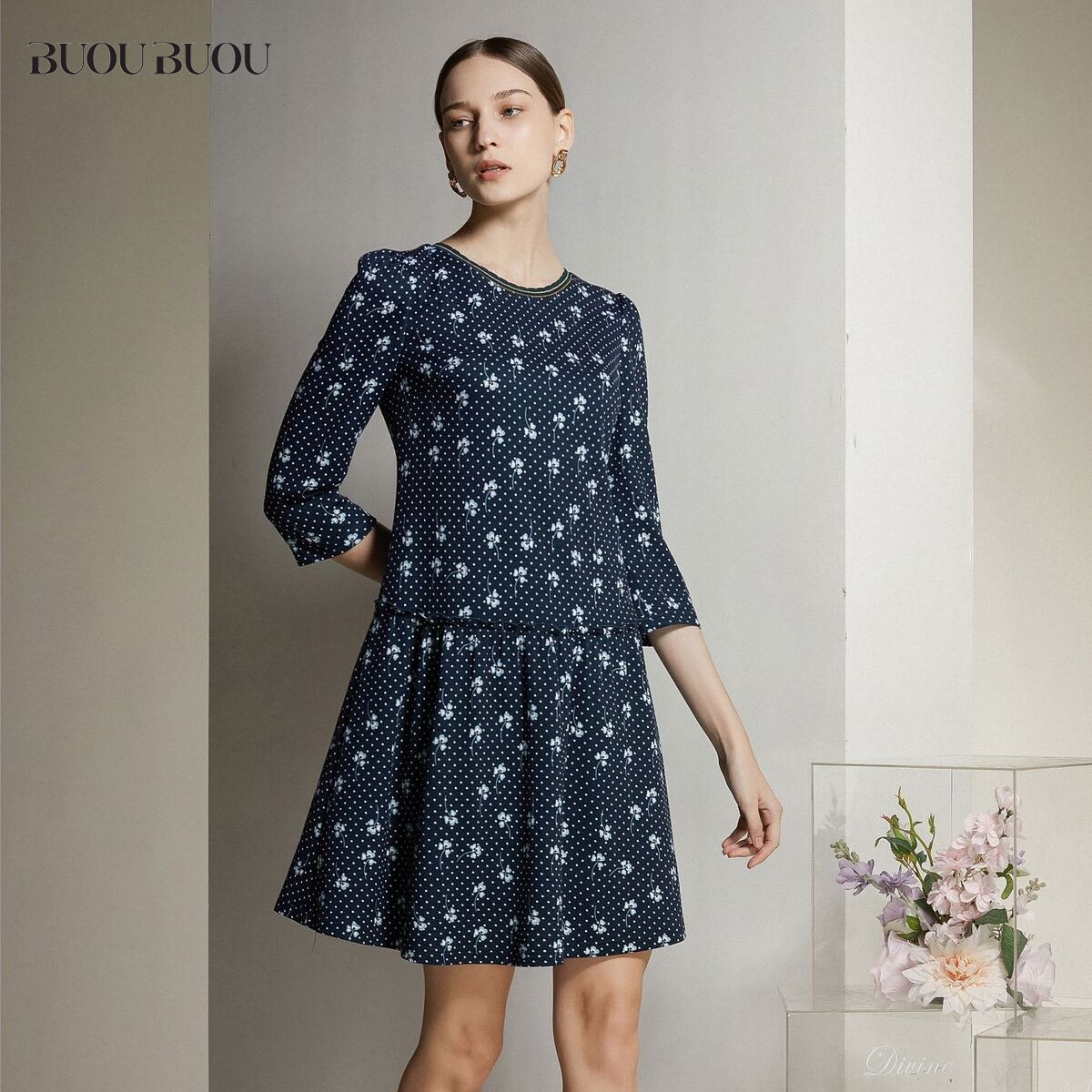 【粉丝优享】BuouBuou时尚显瘦印花连衣裙BH4G085