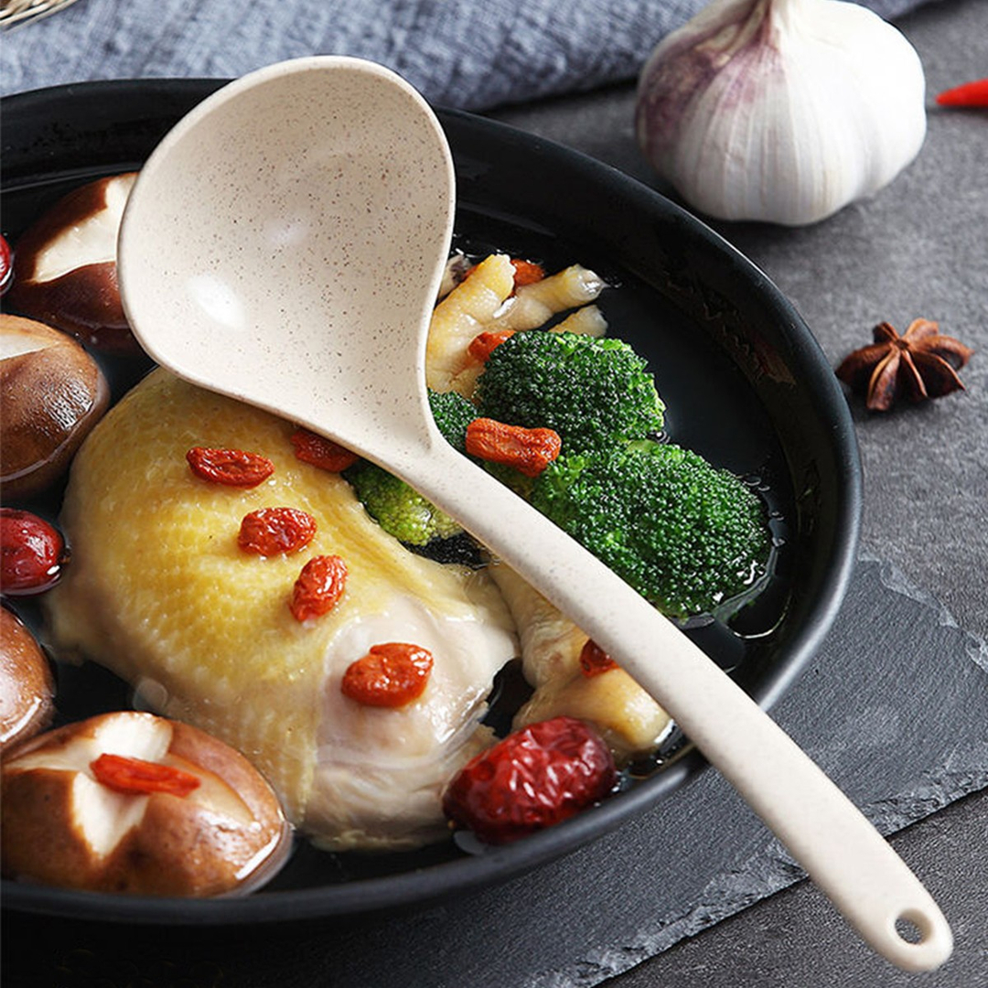 大小汤勺子拉面喝汤稀饭创意不粘锅盛汤长柄小麦纤维汤勺耐摔耐热