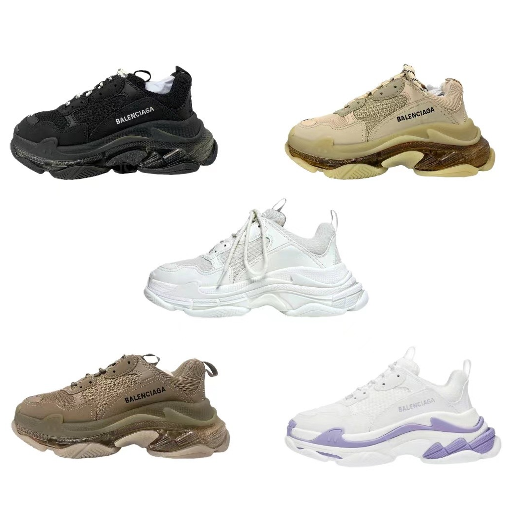 Balenciaga巴黎世家 Triple S系列网眼 复古低帮女款老爹鞋厚底鞋