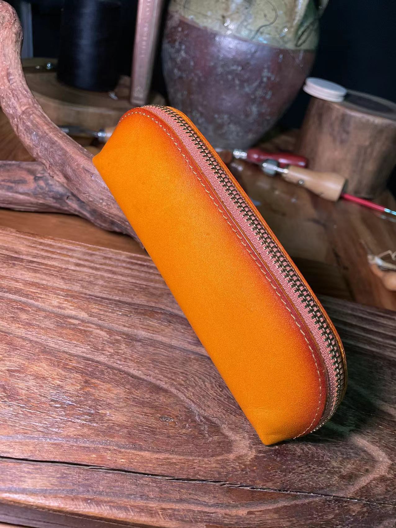 真皮高端学生用办公用高逼格保护高端钢笔袋笔盒文具笔盒