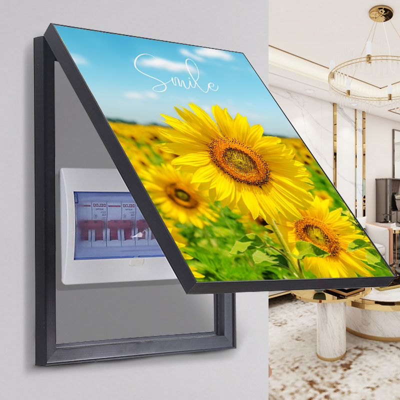 竖版电表箱装饰画玄关轻奢现代简约配电箱餐厅免打孔遮挡挂画