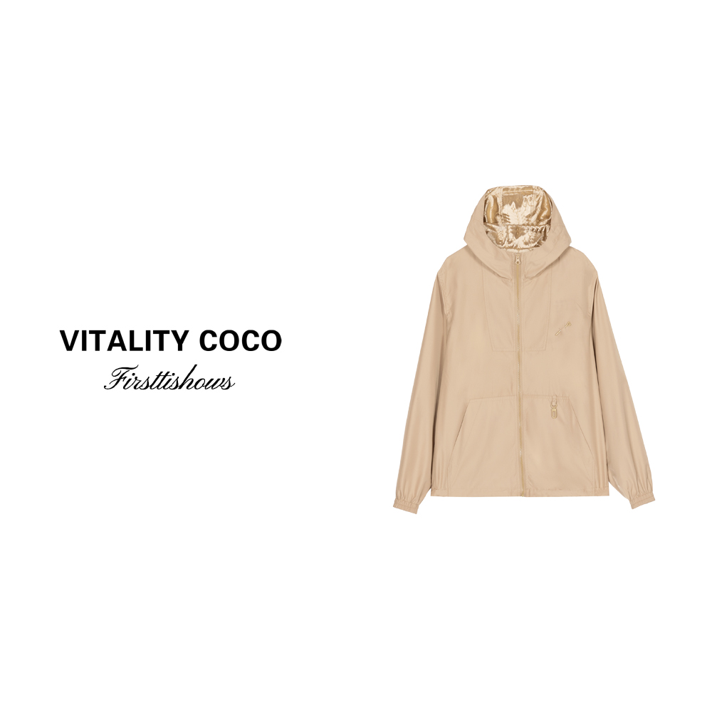 「VITALITY COCO」24冬季秋冬上新热卖两面穿连帽风衣外套-1292
