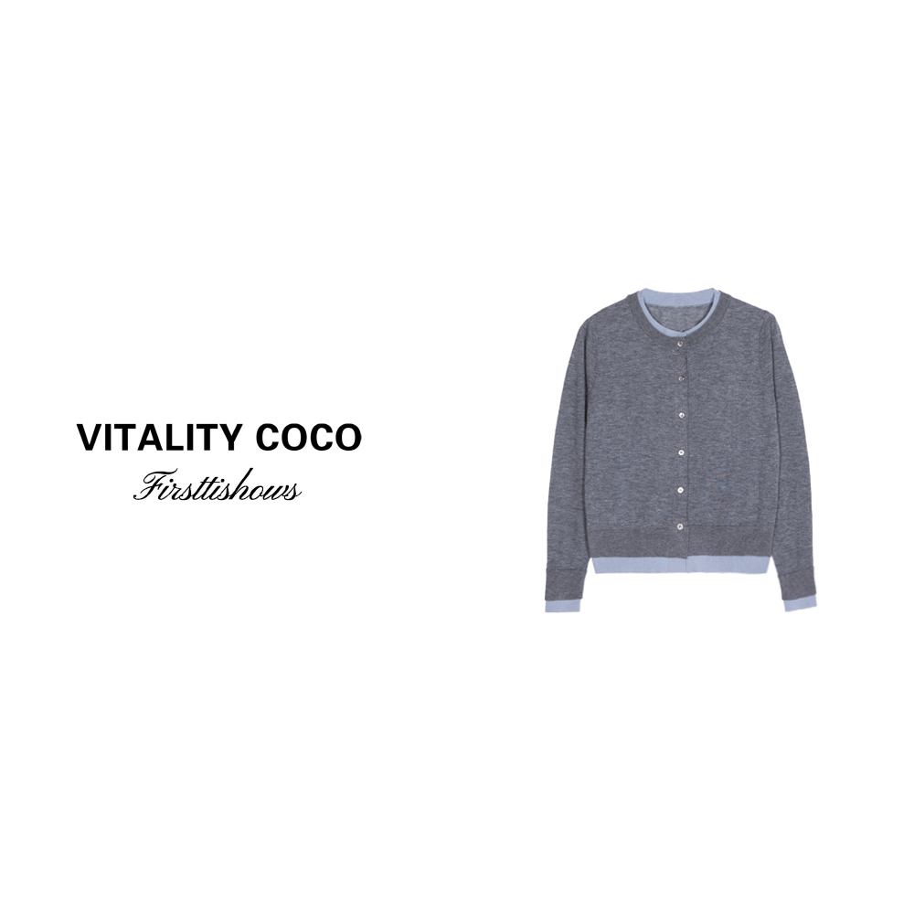 「VITALITY COCO」24秋冬假两件秋冬长袖针织外套毛衣开衫1471