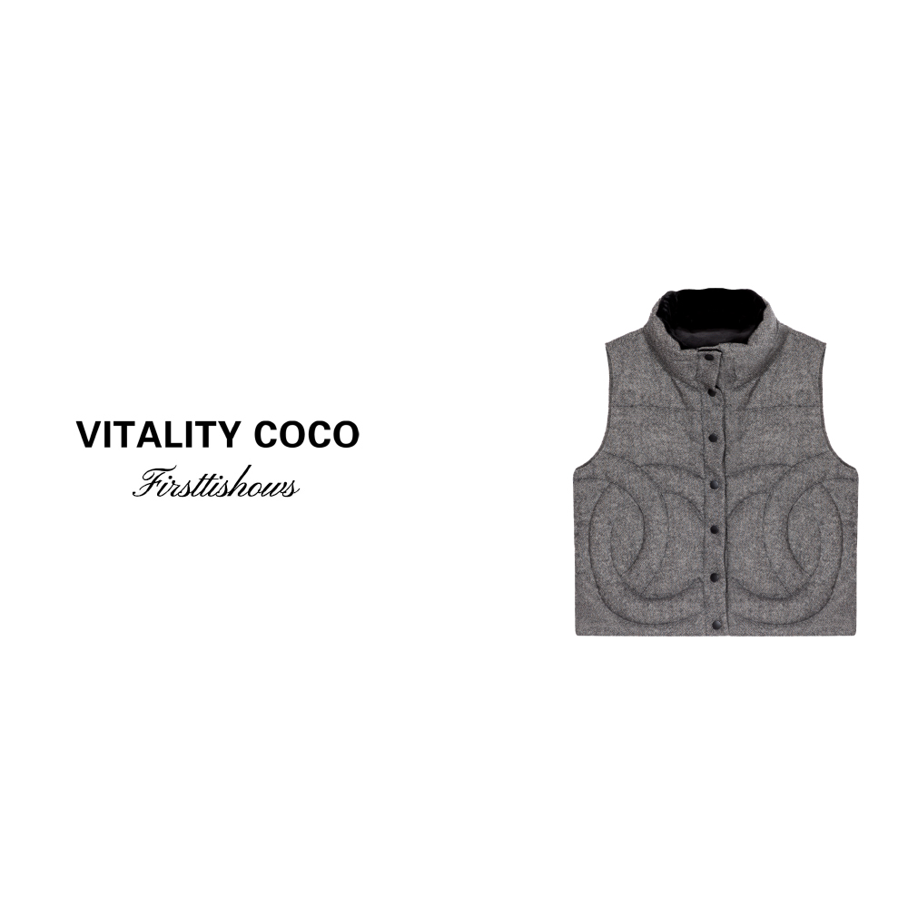 「VITALITY COCO」小香风休闲灰色轻奢秋冬保暖羽绒马甲1522