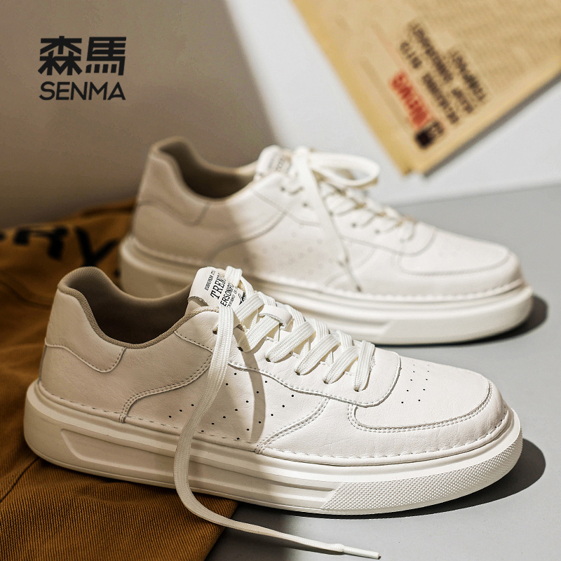 SENMA/森马工作男鞋春季新款透气低帮潮鞋男士百搭学生休闲板鞋