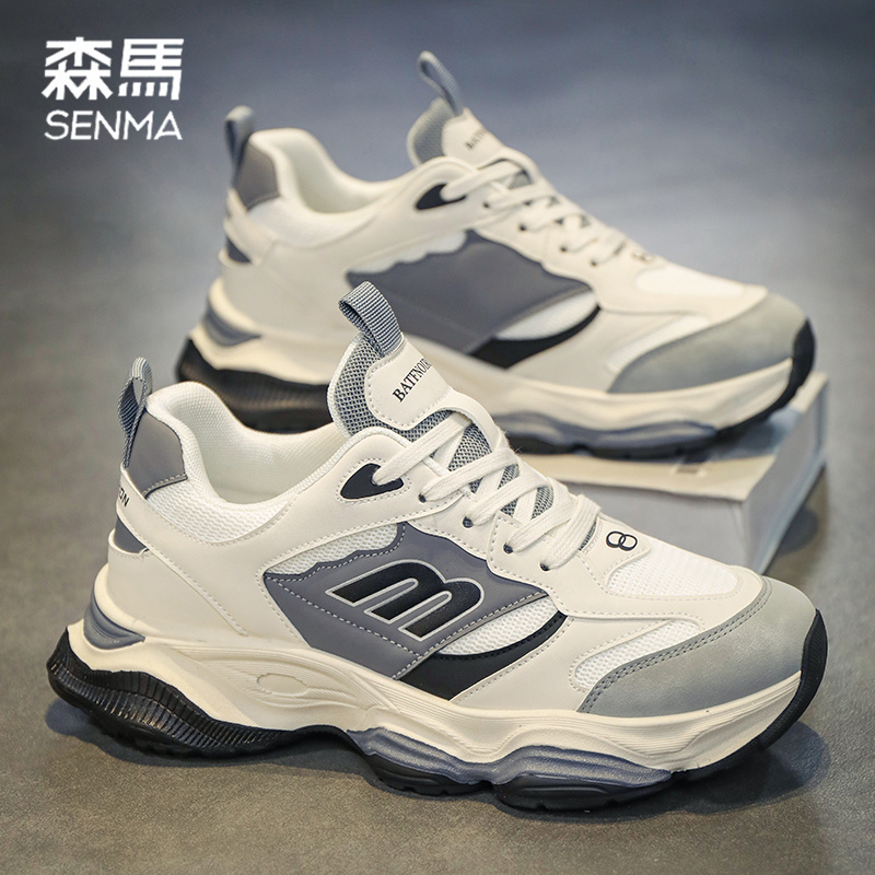 SENMA/森马男鞋冬季潮流百搭运动休闲跑步鞋男士厚底增高老爹潮鞋