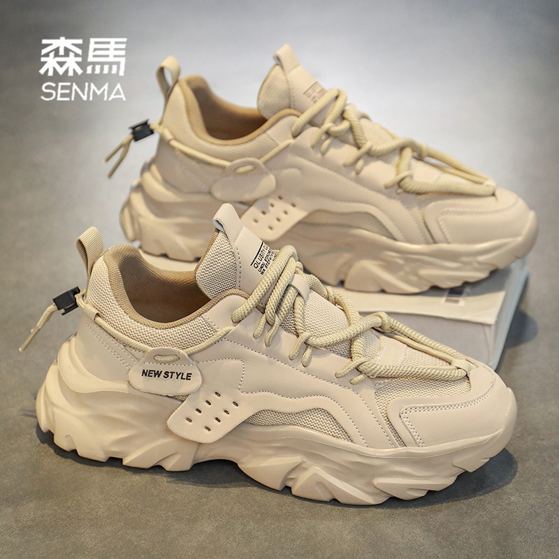 SENMA/森马男鞋春季潮牌百搭休闲学生跑步防滑厚底运动增高老爹鞋