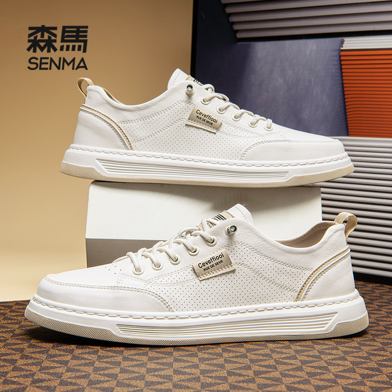 SENMA/森马春季2024新款时尚休闲板鞋男士低帮百搭青少年镂空潮鞋