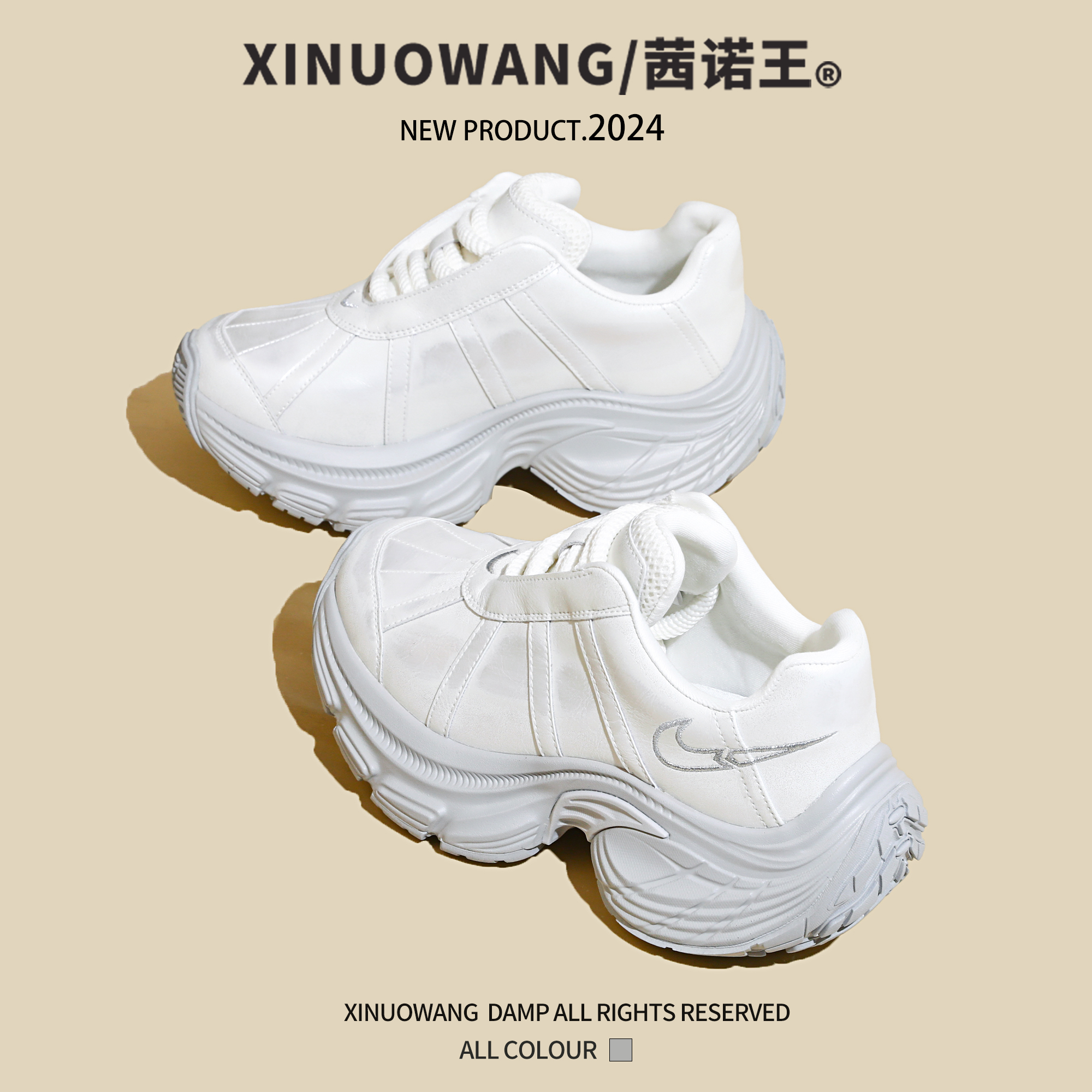 真皮厚底增高老爹鞋女2024秋冬新款加绒复古擦色欧货爆款休闲运动