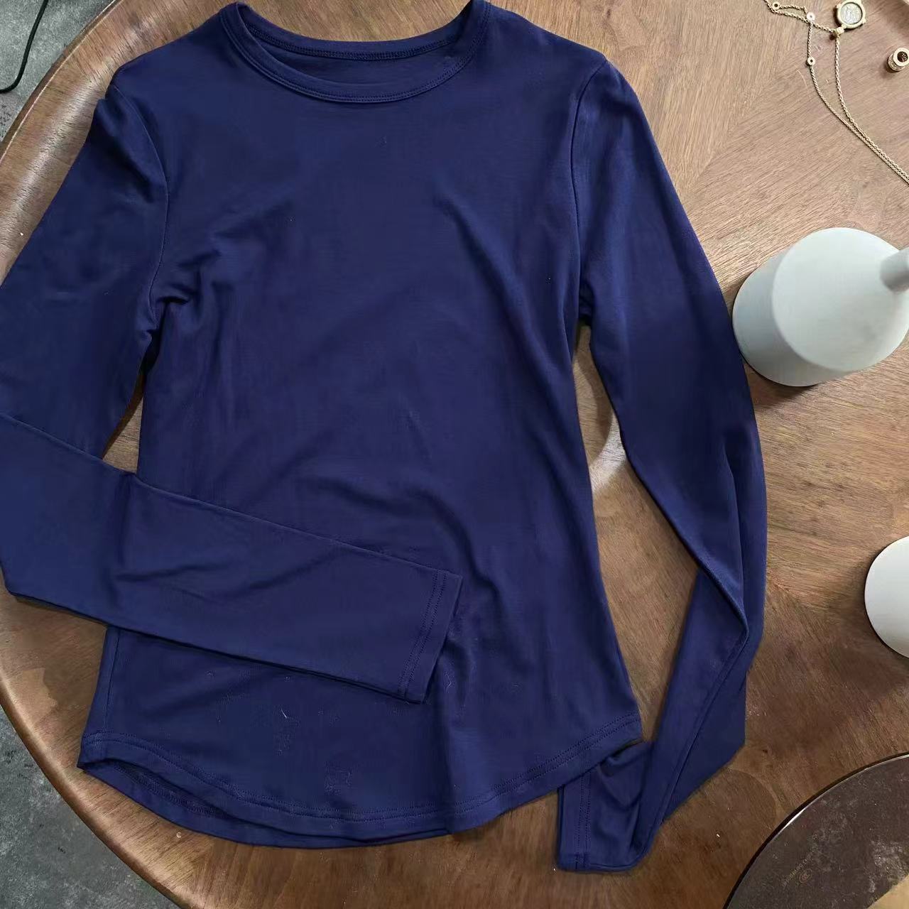 infobyfive2026春季小蛮腰长袖圆领女士修身打底衫T恤2DJ1106