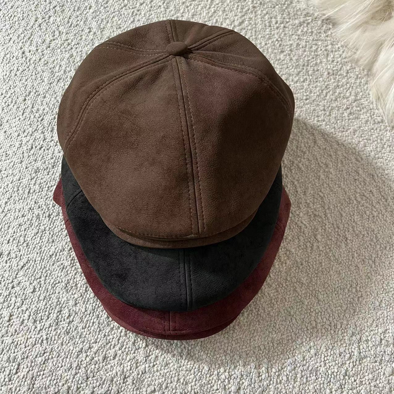 2024秋冬新款彩色时尚纯色复古百搭帽子前进帽2DI1409