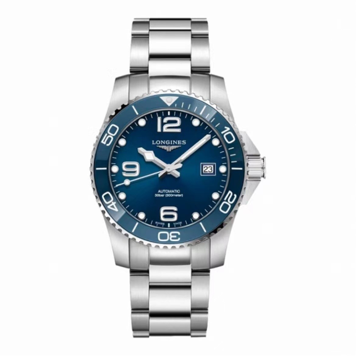 99新 Longines/浪琴 康卡斯L3.780/39mm/陶瓷潜水圈蓝盘/全套机械