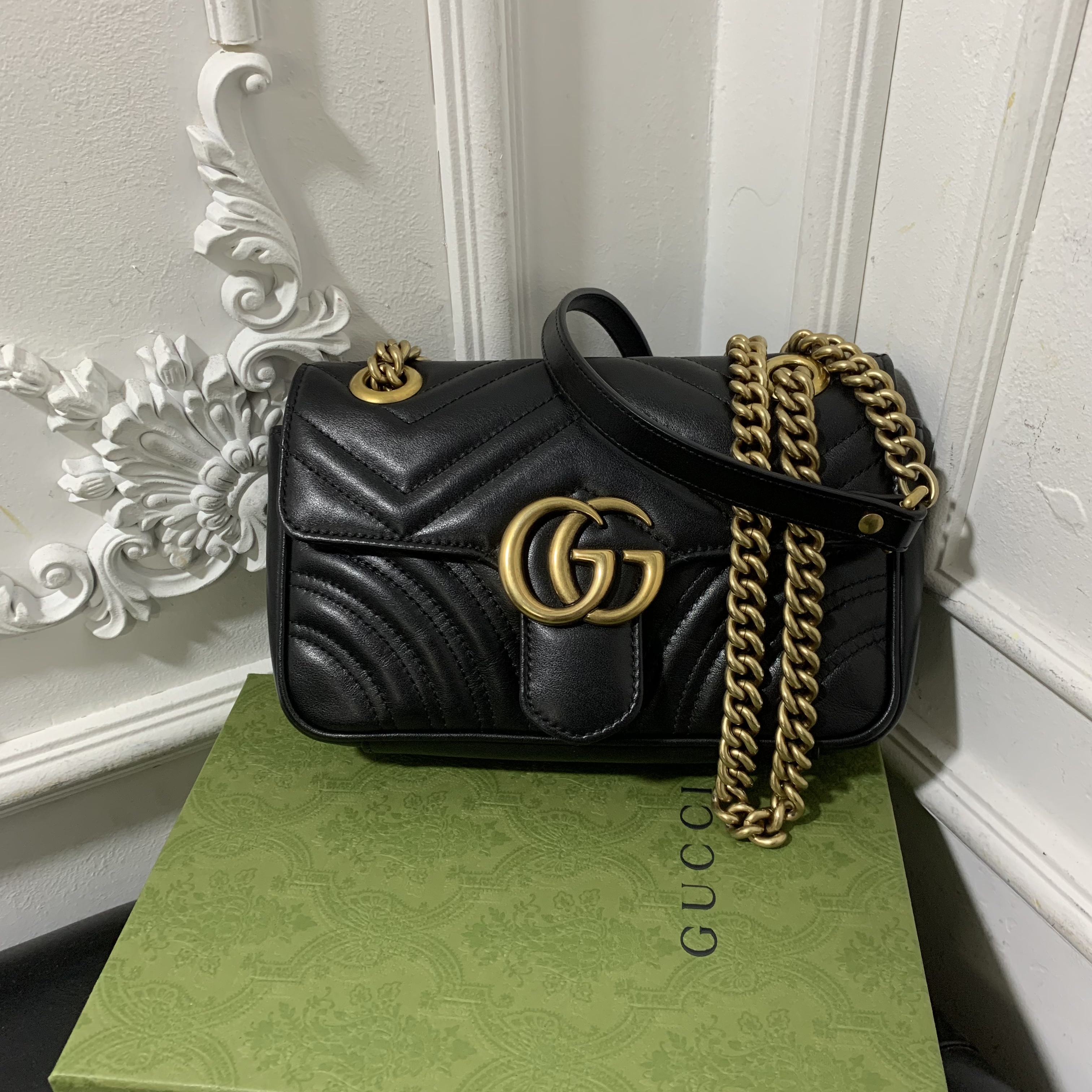 GUCCI/古驰 斜挎包 黑金马蒙mini sw6044/2501