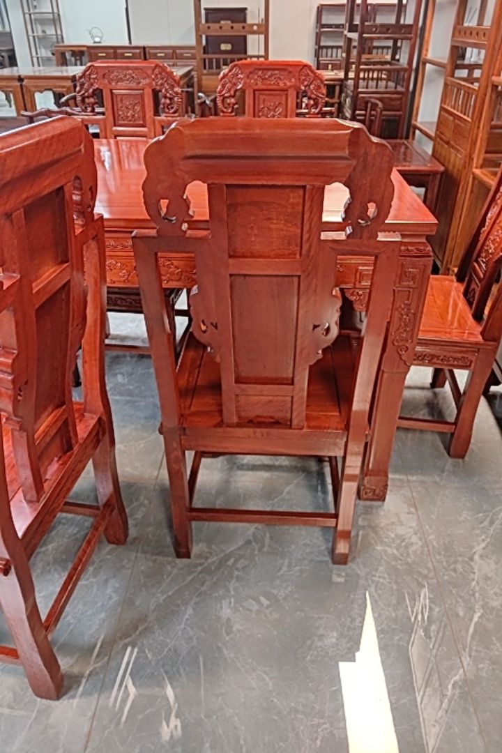 花梨木西餐桌象头餐椅餐椅餐厅客厅适用一桌六椅