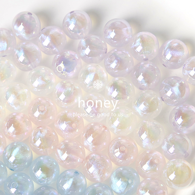 手绘珠底亮银河马贝星空细闪串珠亚克力散珠DIY手机链手链配件