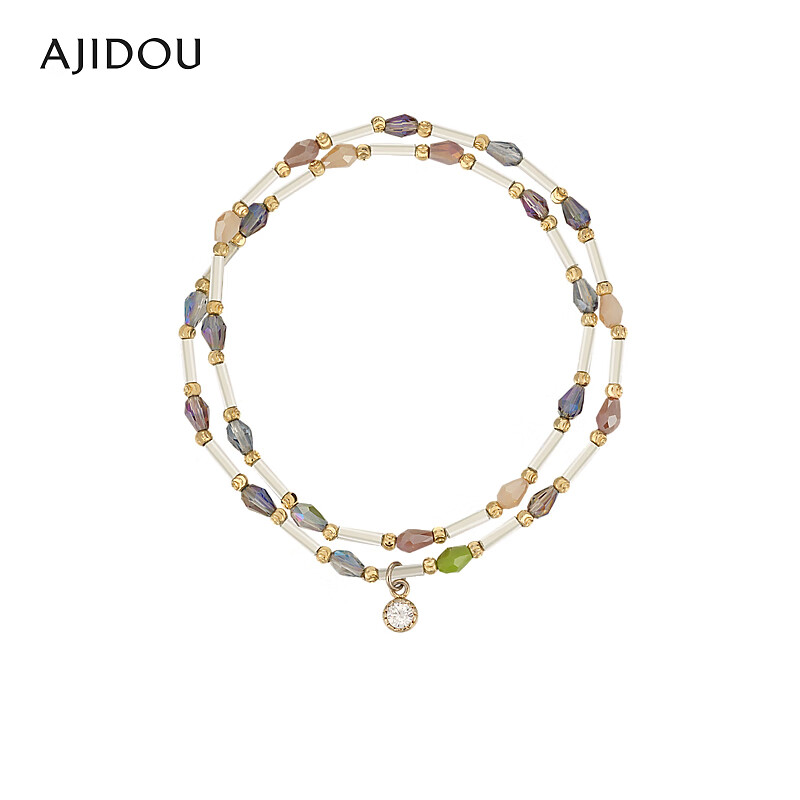 合金仿水晶手链 AJIDOU阿吉豆时尚轻奢气质叠戴水晶手链【QX】