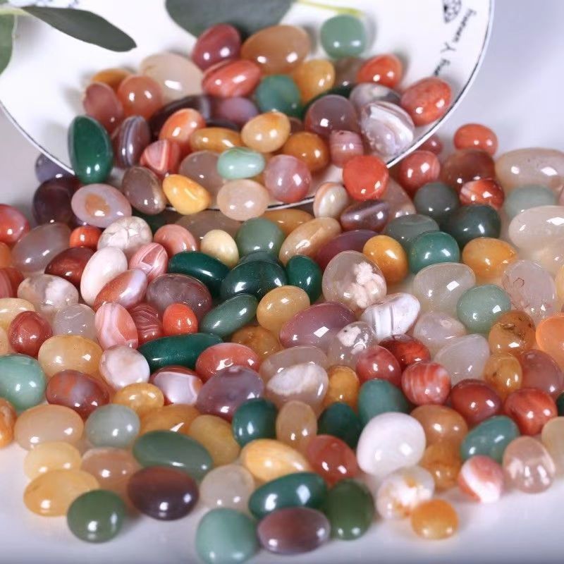 1.5-2雨花石花盆铺面鱼缸造景点缀装饰五彩石