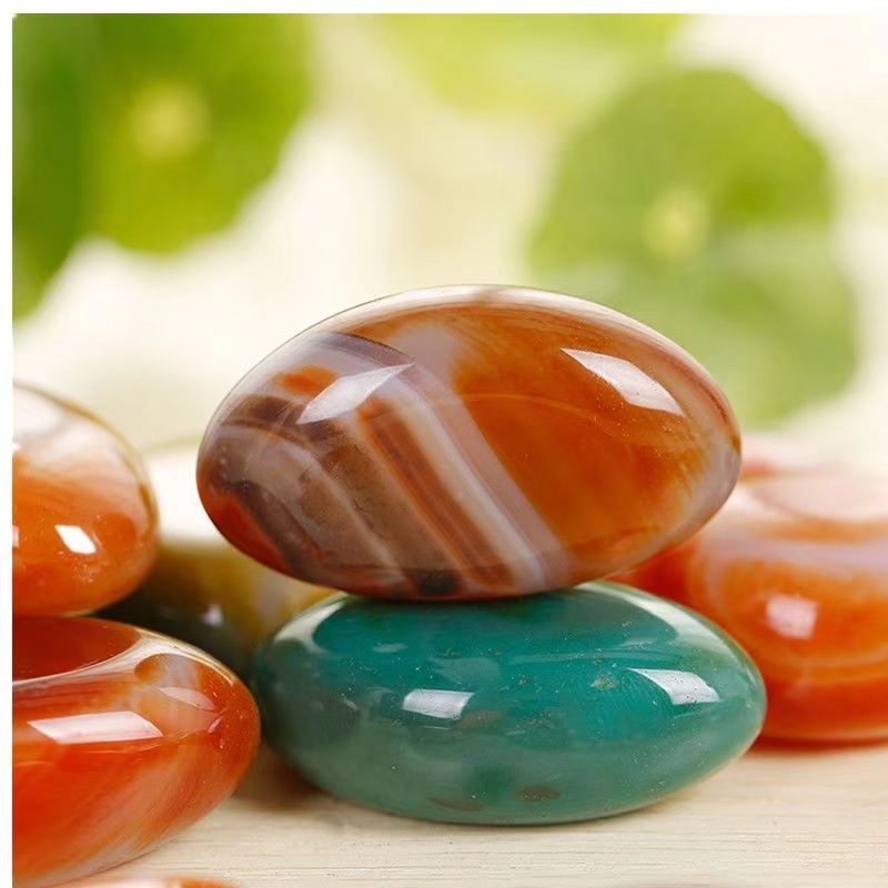 3-5cm天然玛瑙石手把益智早教鱼缸造景庭院装饰精品