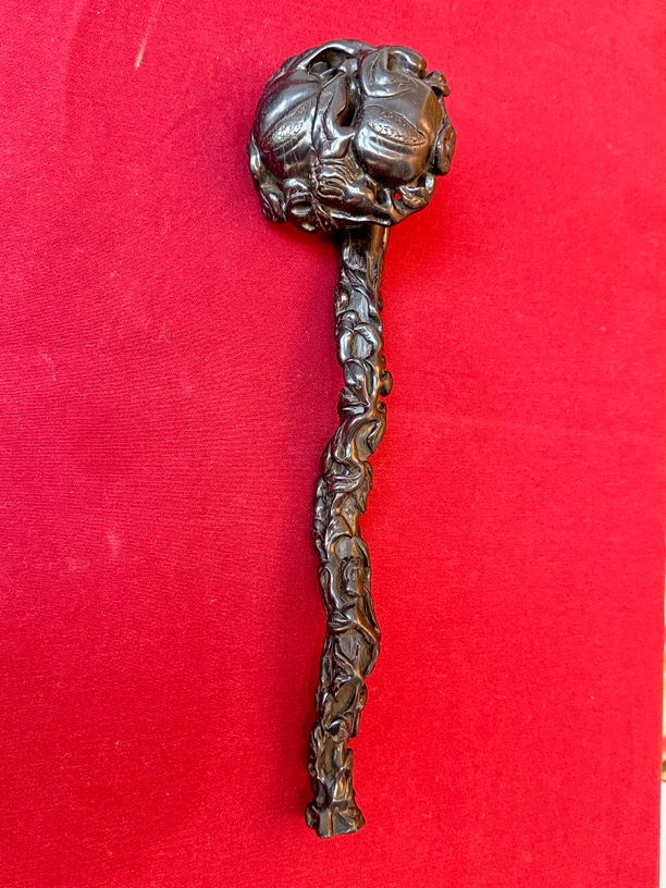 满雕工 檀木 木雕如意