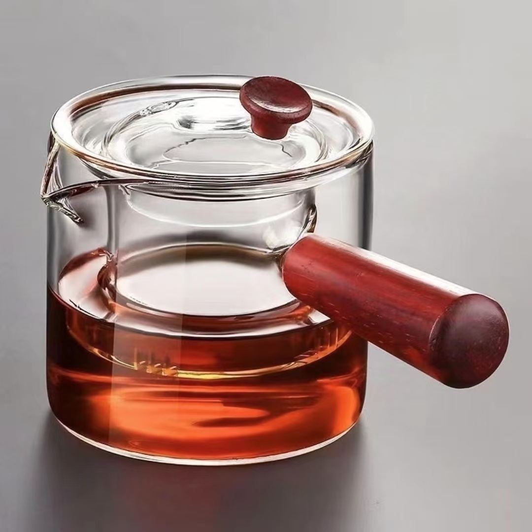 围炉煮茶玻璃壶侧把壶大容量加厚耐热家用泡茶壶茶水分离烧水壶ch