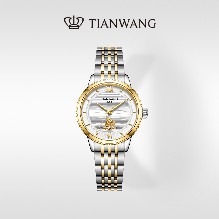 天王表传奇系列一帆风顺金币女表LS51562T.T.KW全自动机械表