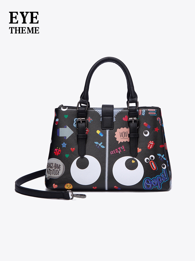 小田姐姐【EYE THEME】大眼睛单肩包1004-1黑