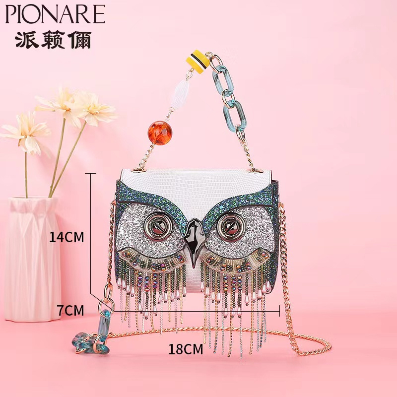 小田姐姐【PIONARE派籁儞】纪/碧落清泉白 猫头鹰手提斜挎包P06