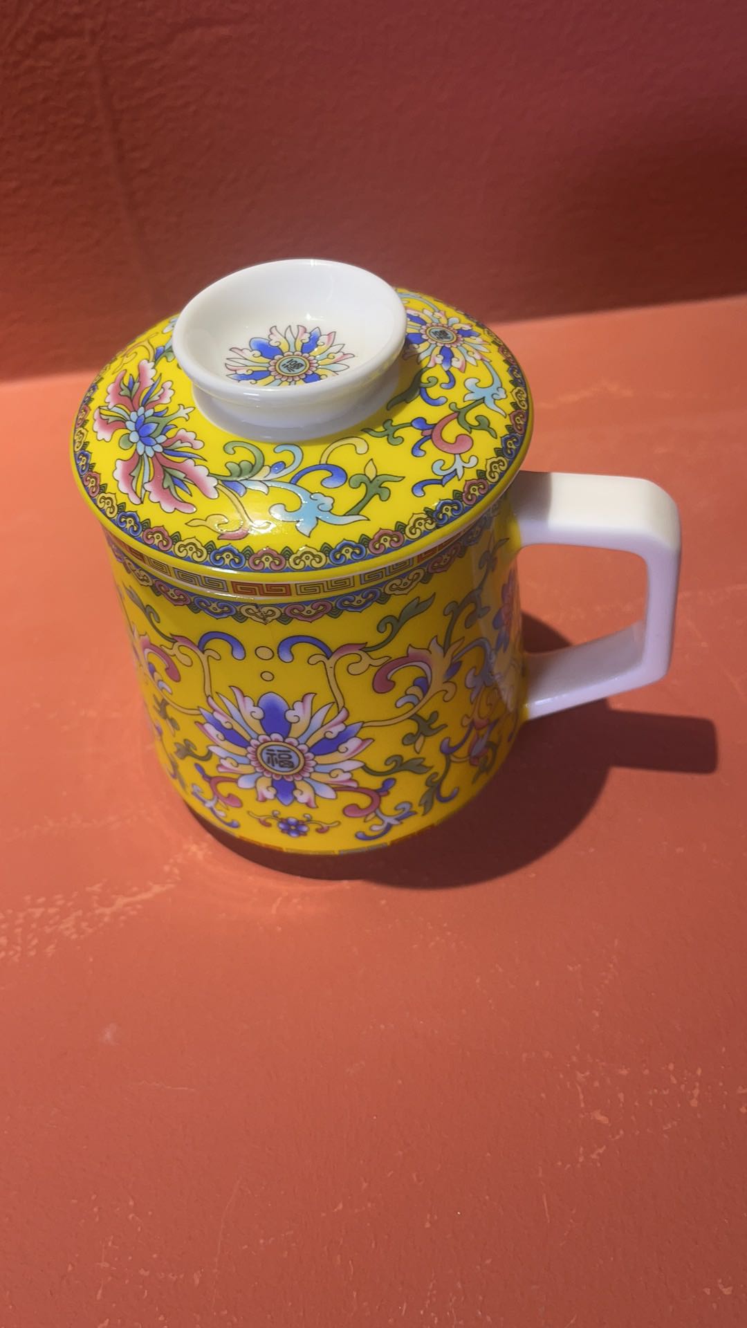景东陶瓷 陶瓷茶杯 珐琅彩茶杯大容量老板杯