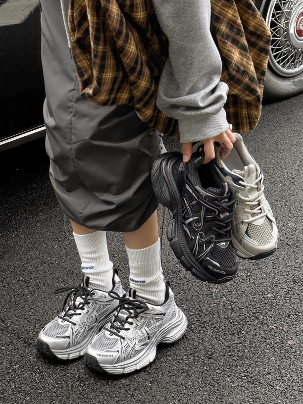 AIMIQI【编织老爹】2024时尚百搭潮鞋运动老爹跑鞋舒适透气（底厚4）