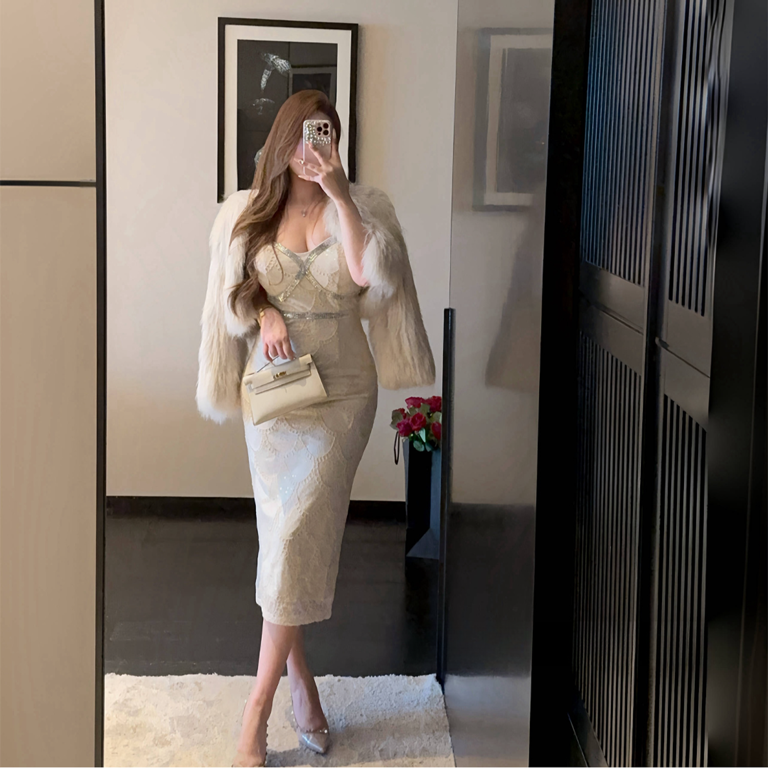 【现货】胖婷大码定制微胖mm「娇贵小女人 」高端轻奢名媛吊带连衣裙