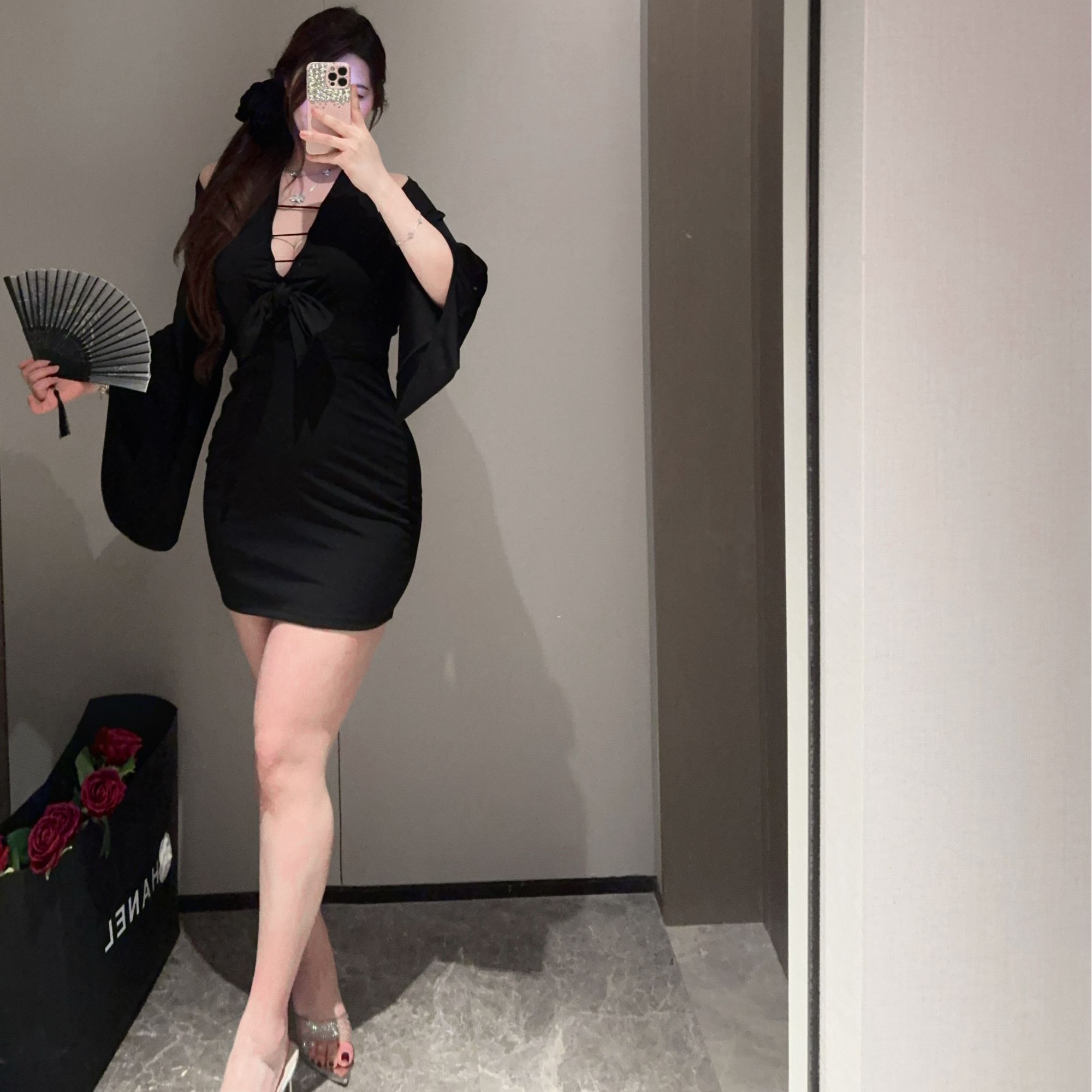 【现货】胖婷大码「东京道千金」日式风的一条遮肉裙~大码连衣裙