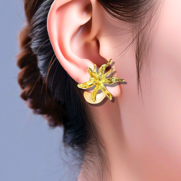 合金仿珍珠耳饰 手工气质 轻奢时尚 百搭法式 小众简约永生花耳饰