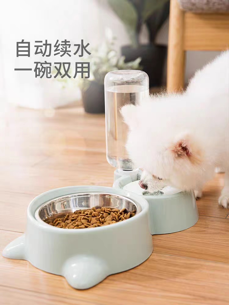 宠物猫碗双碗自动饮水狗碗狗盆水碗喂食狗狗食盆猫粮饭盆猫咪用品