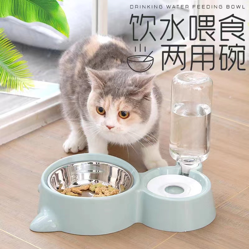 狗盆狗狗碗猫碗双碗自动饮水食盆猫粮猫咪水碗防打翻饭盆宠物用