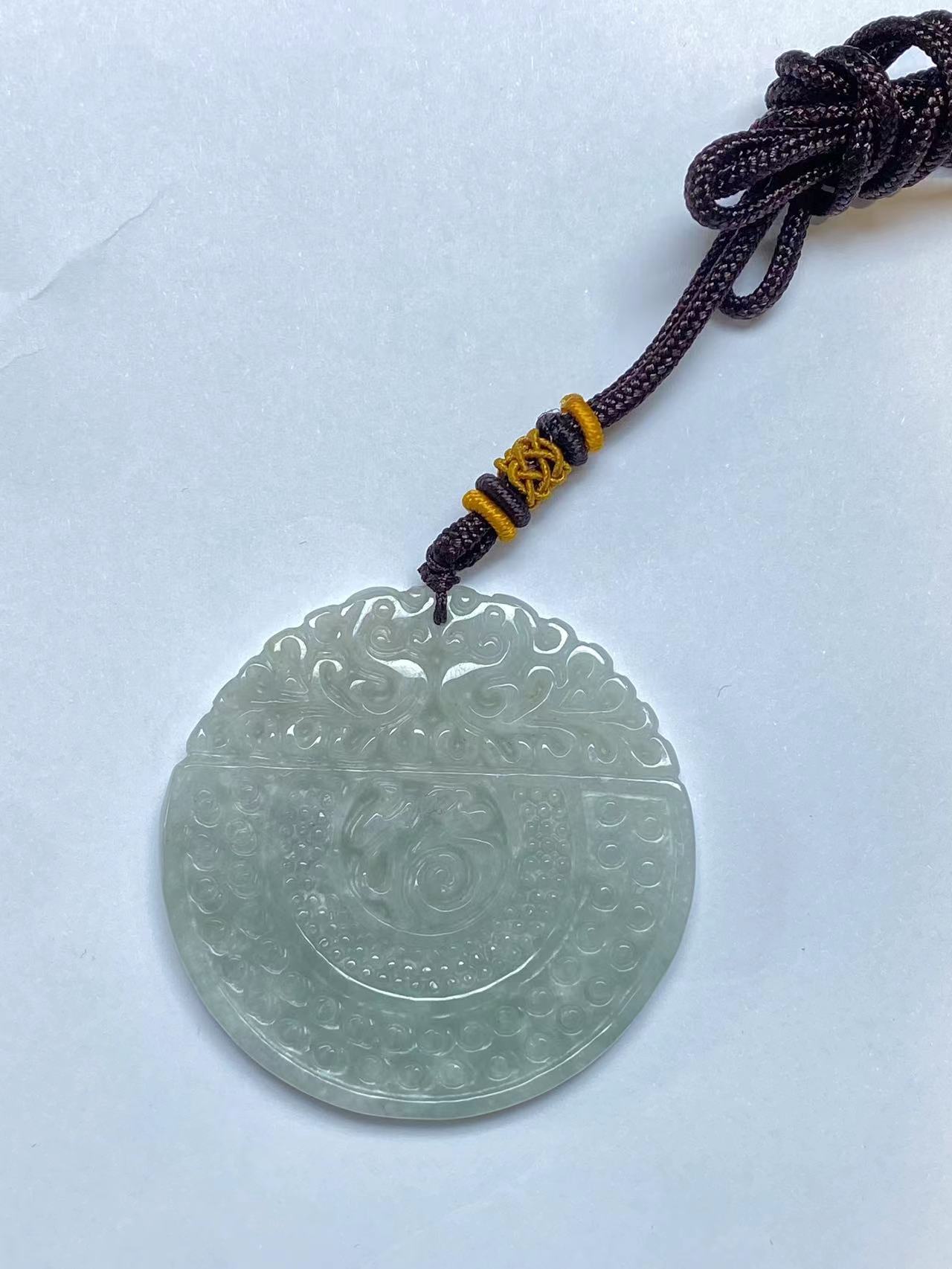 天然缅甸翡翠A货福牌吊坠YJ@@QD1223H004