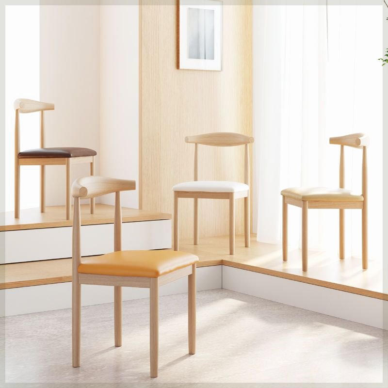 北欧铁艺牛角椅餐椅家用书桌靠背椅仿实木饭店餐厅快餐店桌椅