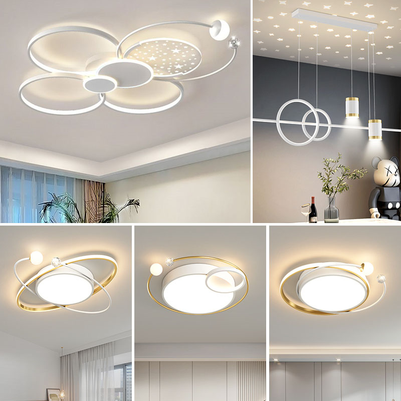 智能客厅灯现代大气白色轻奢客厅灯吸顶灯全屋灯具套餐组合