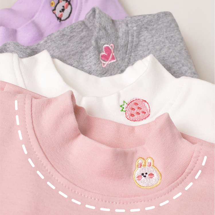 女童中领打底衫春秋款中小童T恤半高领女装秋衣保暖春季女孩内衣