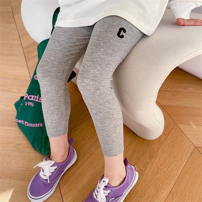 女童2025春季新款洋气打底裤外穿弹力裤子儿童春秋九分裤紧身长裤