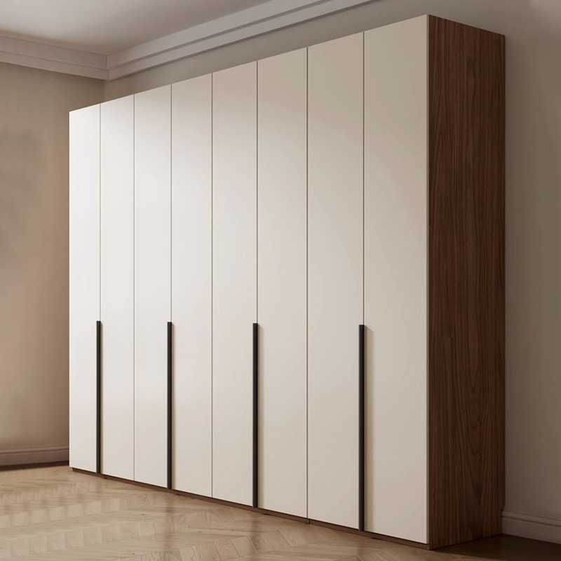 现代实木颗粒板一门到顶衣柜家用卧室柜子简约大衣橱书桌一体