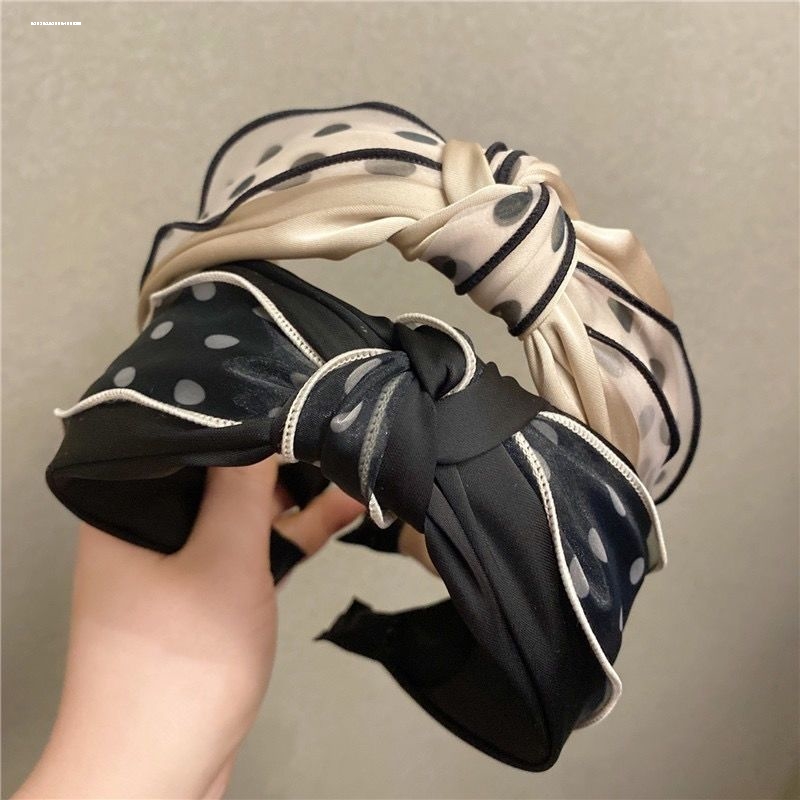 韩系女生波点打结发箍时尚新款简约清新气质网红百搭显白甜美ins