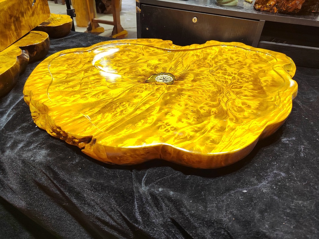 缅甸黄金樟木精品茶桌茶盘