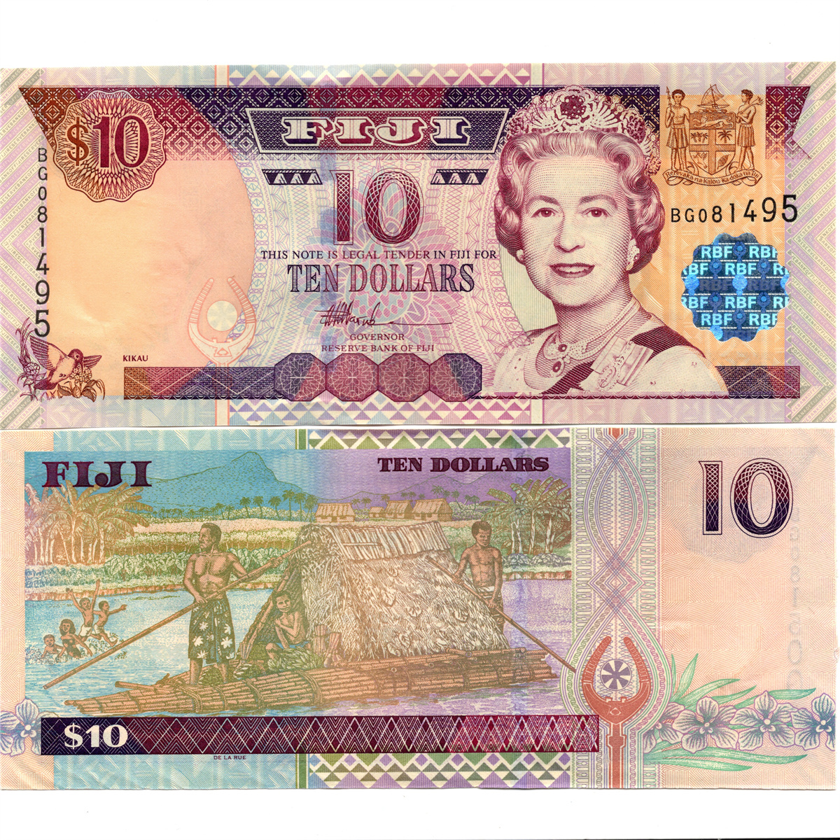 英属斐济10元2002年全新UNC纸币老纸钞外国钱币收藏