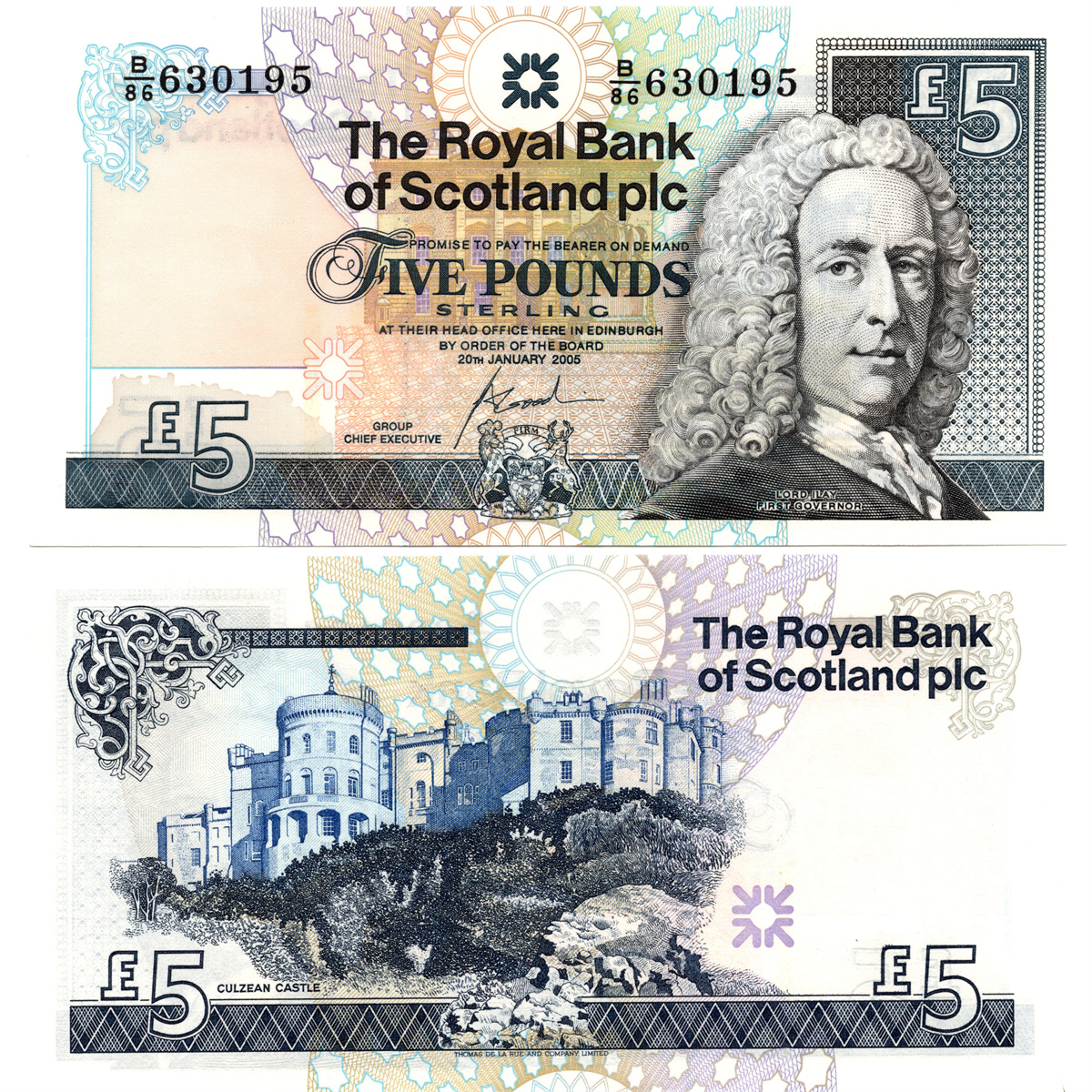 苏格兰5镑纸币全新UNC纸币老纸钞外国钱币收藏