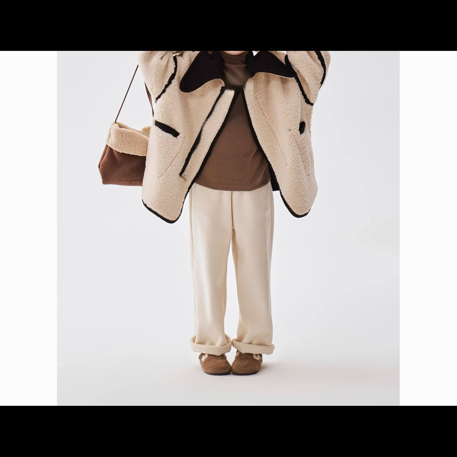 女童加绒裤子一体绒儿童秋冬装休闲裤儿童加厚百搭宽松直筒裤炮灰